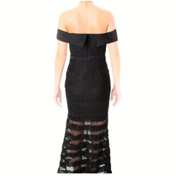 Jarlo Teagan Bardot Dress Sz 4 Black Off The Sh Mermaid Maxi Prom Evening Gown - Picture 4 of 14